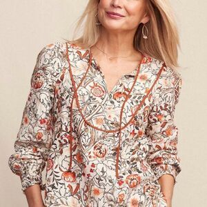 MEADOW Brook Floral Gauze Women’s Blouse